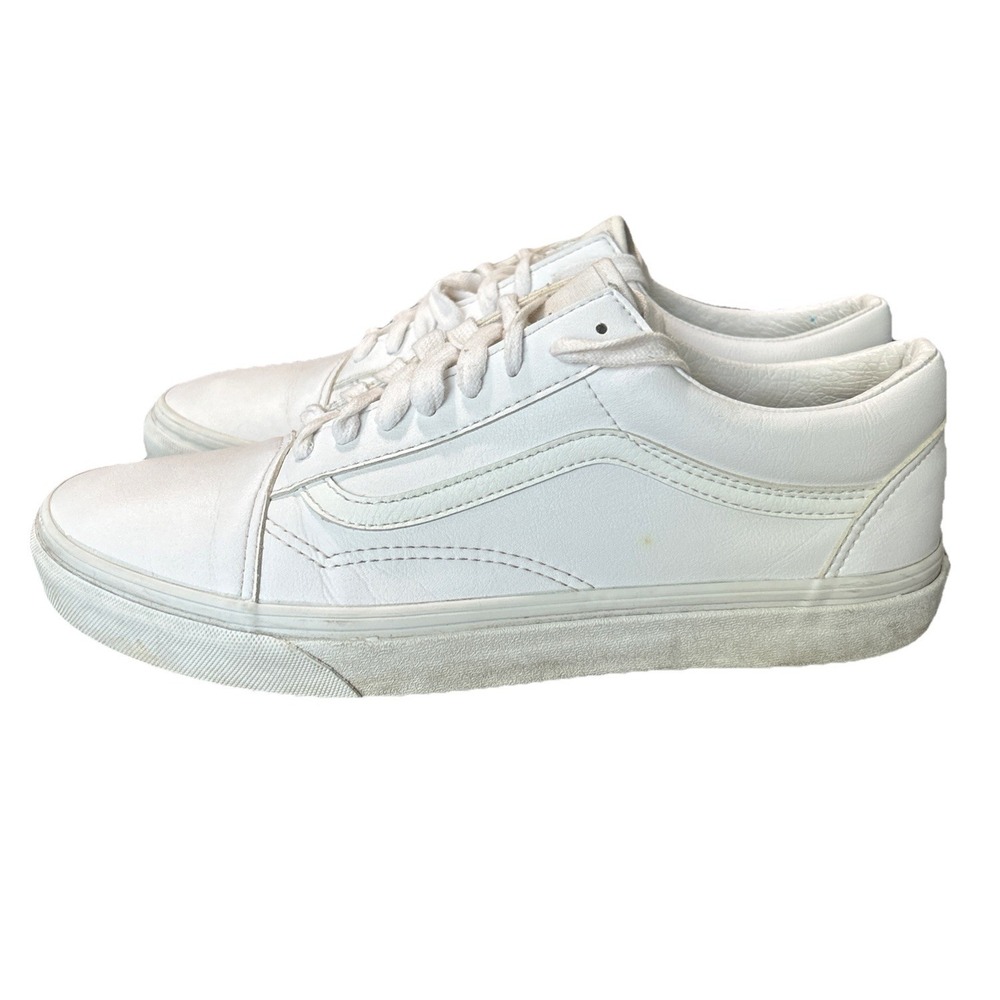 VANS Classic Tumble Old Skool White Leather - US Size Women's 11, Men's 9.5